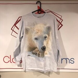 Vintage 2015 Adult The Mountain Brand Polar Bear Print Long Sleeve T-shirt